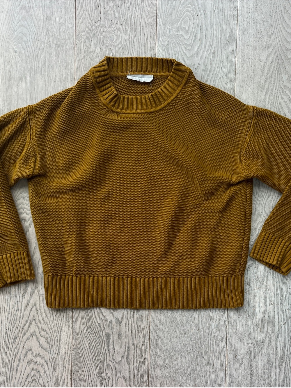 Everlane Women’s Size S Cotton Crewneck Knit Sweater Mustard Yellow